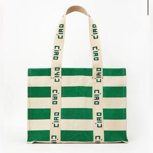 Clare V- Noèmie tote bag. Green and beige color-Authentic *BRAND NEW with tags.